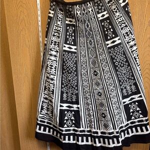 Magic Black and White Midi A-Line Skirt